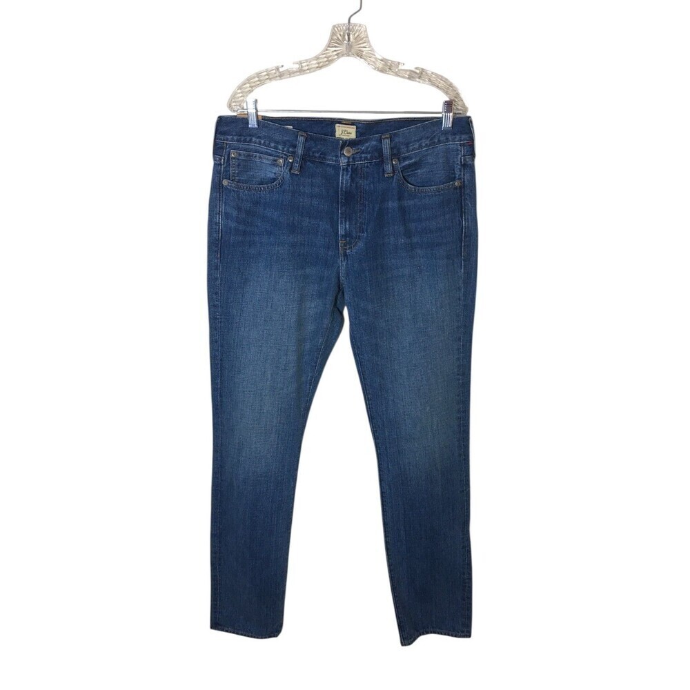 J Crew Jeans Men's Size 34 x 34 Blue Denim Tapered Leg 100% Cotton NEW TAGS